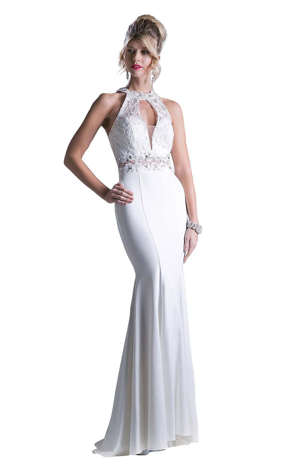 Halter Floor-Length Lace Formal Mermaid LaDivine CF102