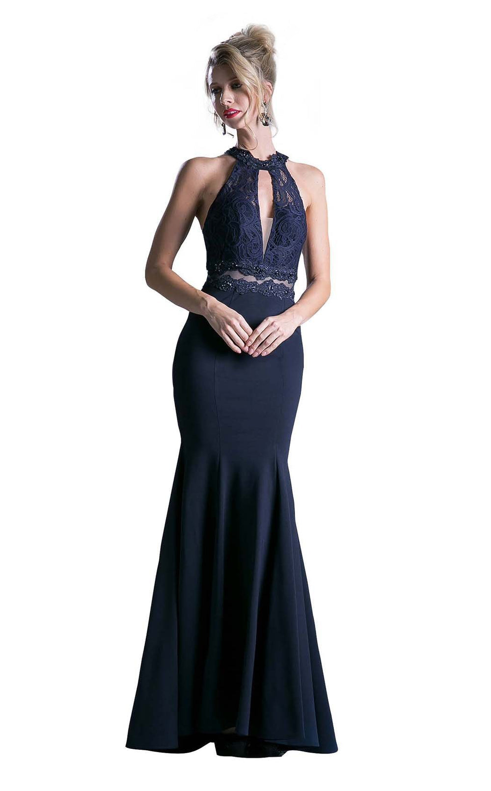 Halter Floor-Length Lace Formal Mermaid LaDivine CF102