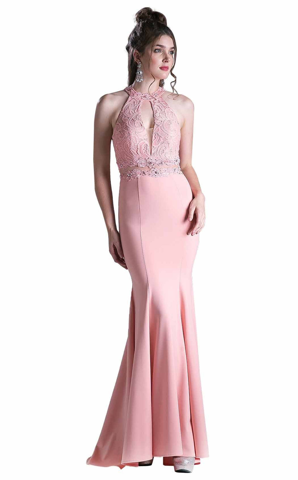 Halter Floor-Length Lace Formal Mermaid LaDivine CF102