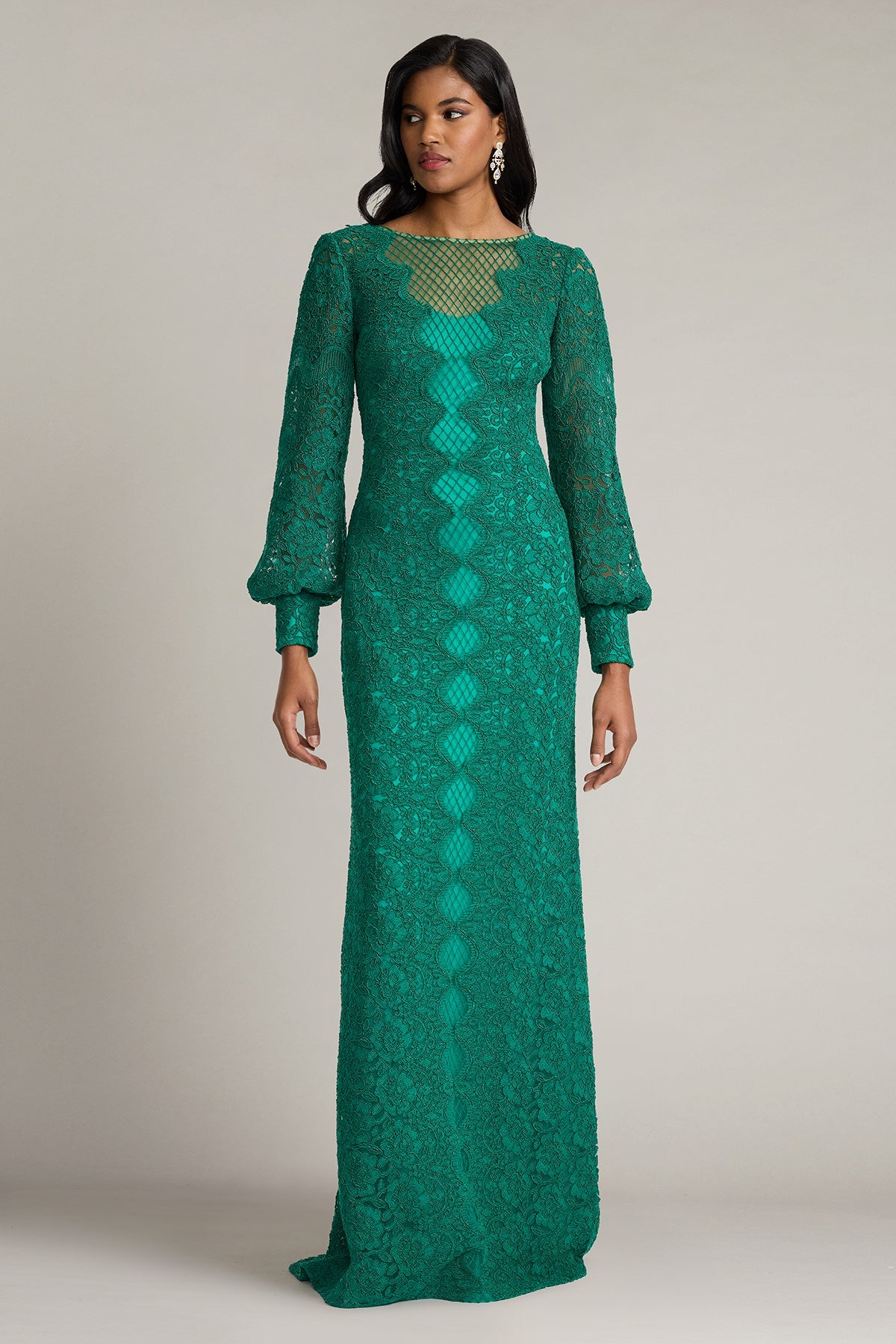 Illusion Floor-Length Lace Formal Sheath/Column Tadashi Shoji CFJ26016L