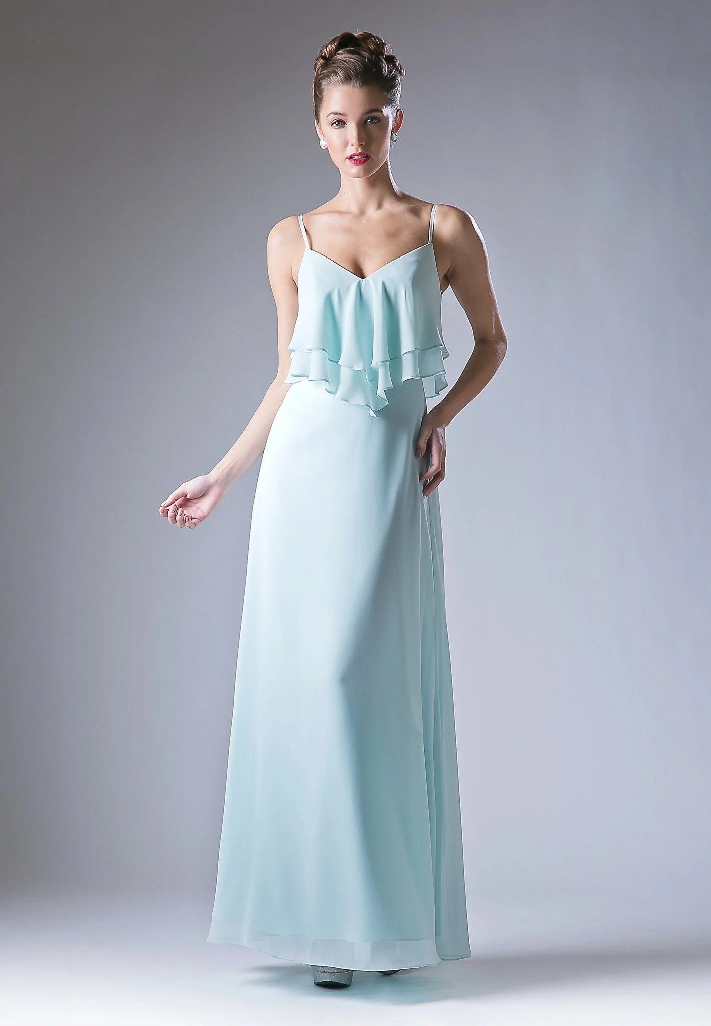 Prom Dresses Ruffled Long Formal A Line Prom Dress