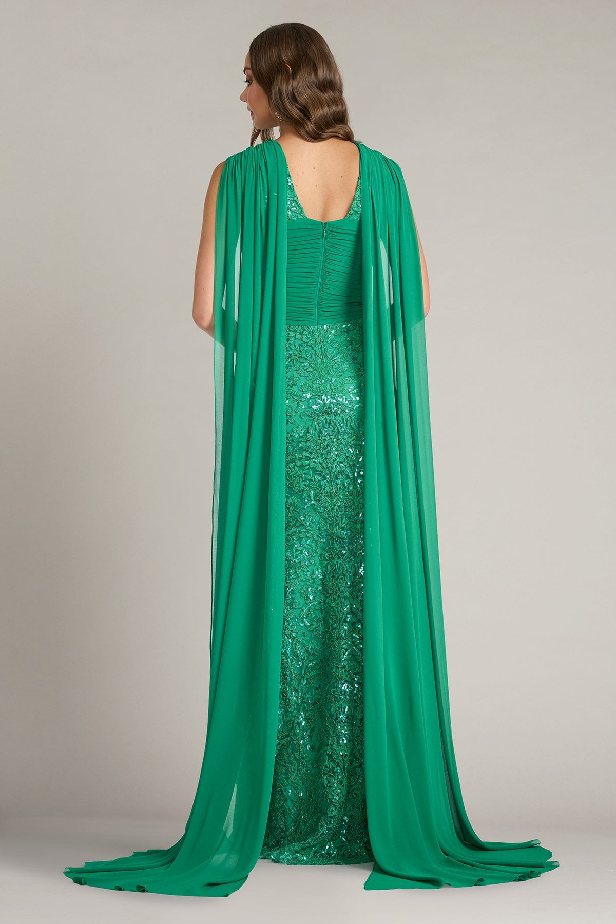 Crew/High-Neck Floor-Length Sequin Formal Sheath/Column Tadashi Shoji CJI26024L