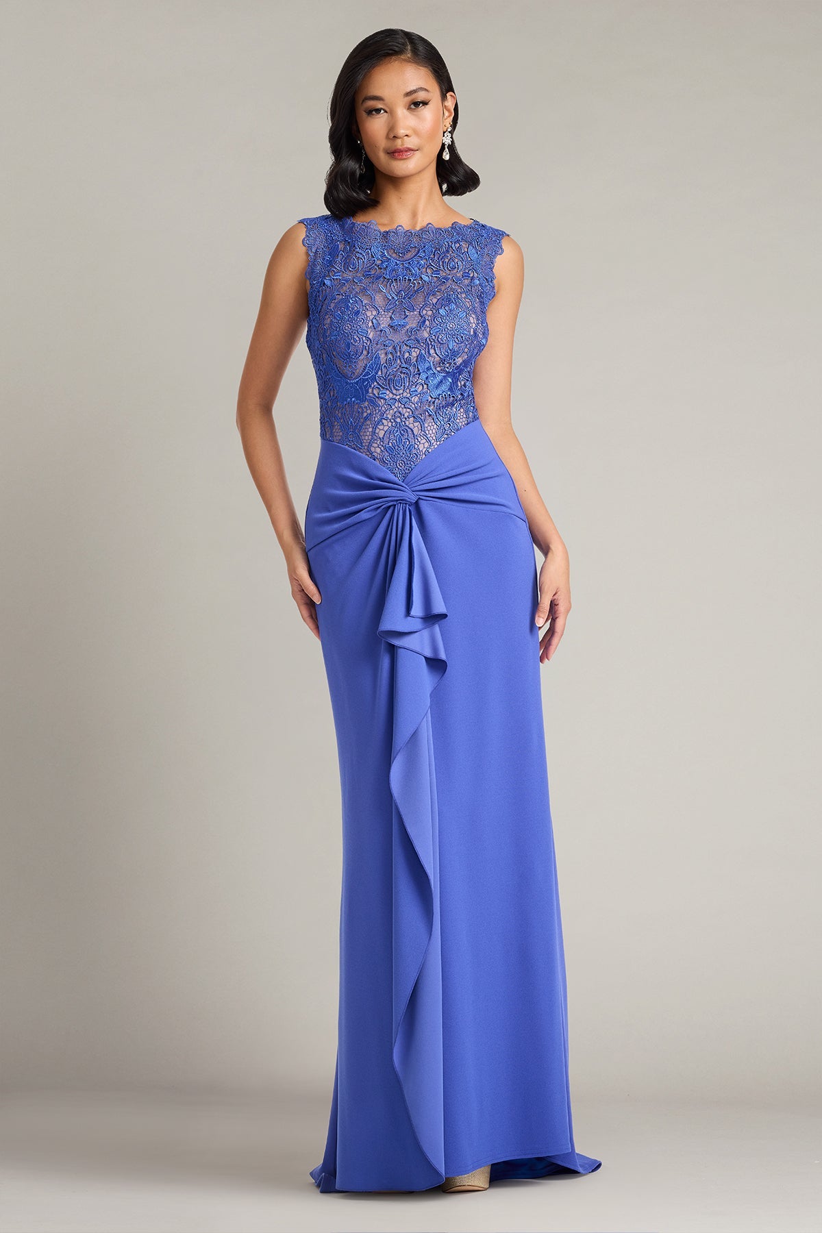 Illusion Floor-Length Lace Formal Mermaid Tadashi Shoji CKB26332L