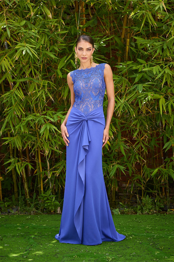 Illusion Floor-Length Lace Formal Mermaid Tadashi Shoji CKB26332L