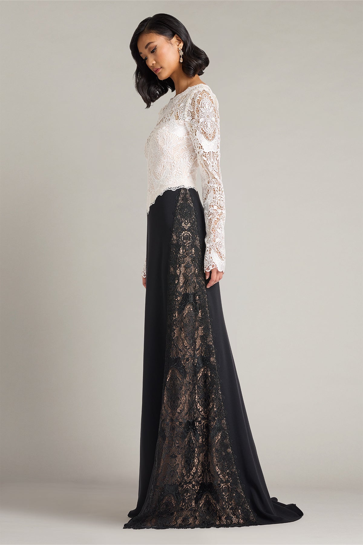 Illusion Floor-Length Lace Formal Sheath Tadashi Shoji CKB26334L