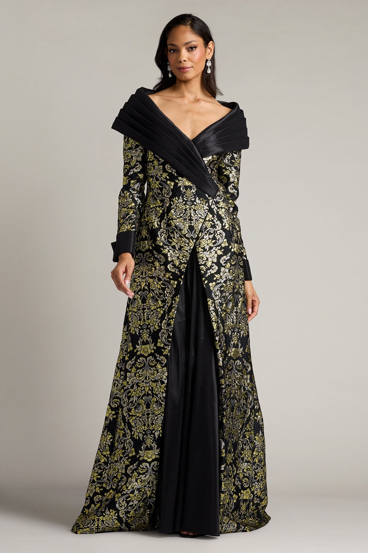 Off-the-Shoulder Floor-Length Satin Formal A-Line Tadashi Shoji CKD26306L