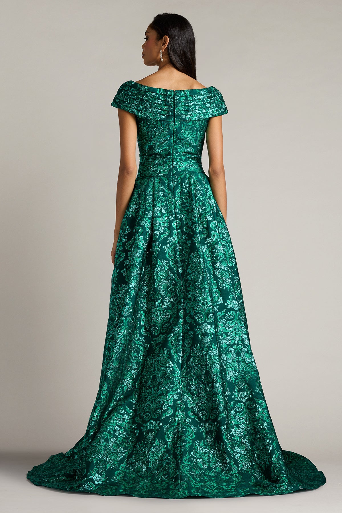 Off-the-Shoulder High-Low Mikado Formal A-Line Tadashi Shoji CKD26313L