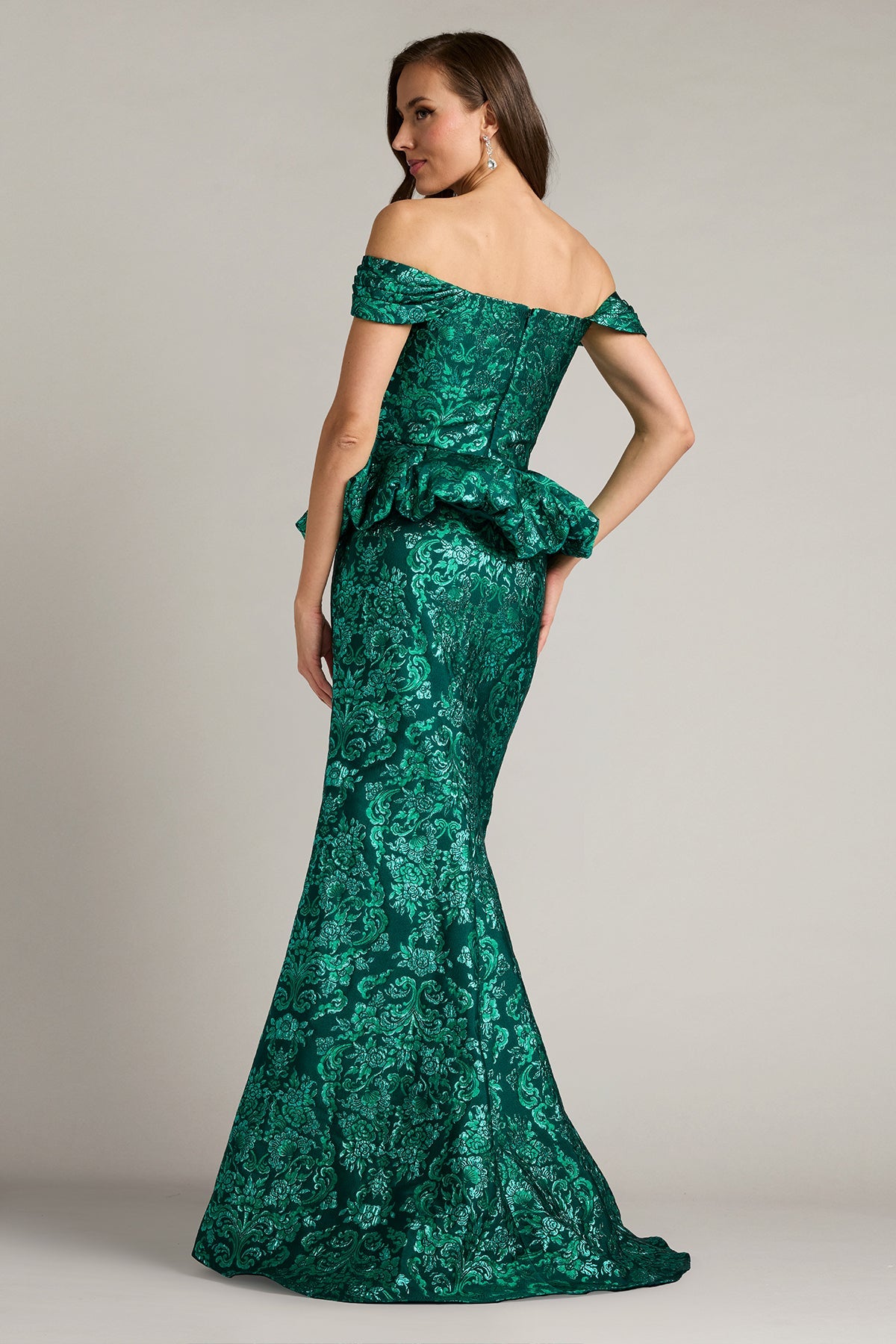 Off-the-Shoulder Floor-Length Satin Occasion Mermaid Tadashi Shoji CKD26315L