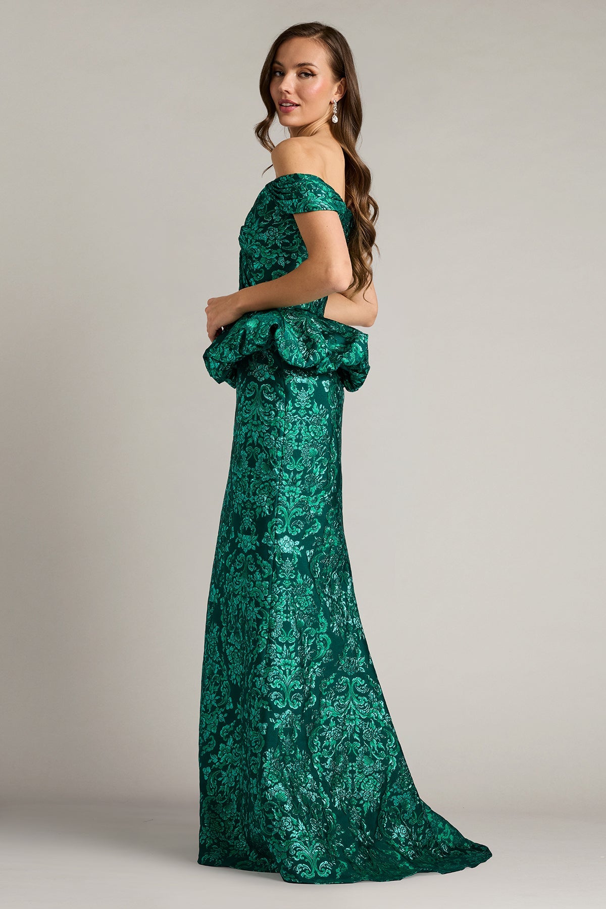 Off-the-Shoulder Floor-Length Satin Occasion Mermaid Tadashi Shoji CKD26315L