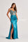 Prom Dresses Beaded Long Slit Formal Mermaid Prom Dress Turquoise
