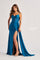 Prom Dresses Long Mermaid Formal Slit Ruched Prom Dress  Turquoise