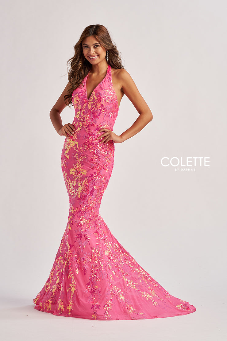 Colette by Daphne CL8495 Formal Long Mermaid Sequin Prom Dress