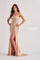 Prom Dresses Beaded Long Mermaid Formal Slit Prom Dress Champagne