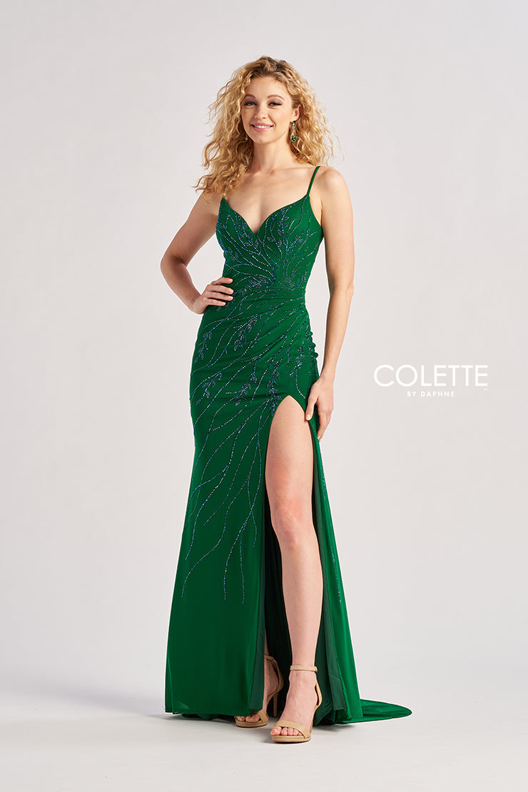 Prom Dresses Beaded Long Formal Mermaid Prom Dress Emerald
