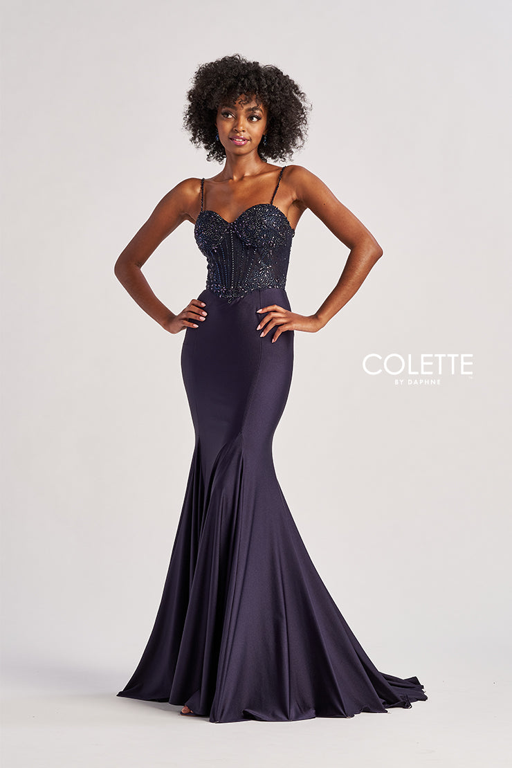 Prom Dresses Long Mermaid Formal Beaded Prom Dress Midnight