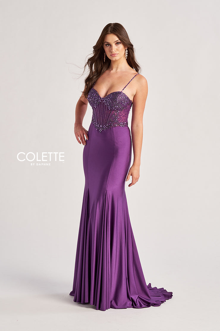 Colette by Daphne CL8515 Long Mermaid Formal Beaded Prom Dress