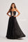 Prom Dresses Long Formal Pleated A Line Metallic Prom Dress Black