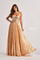 Prom Dresses Long Formal Pleated A Line Metallic Prom Dress Gold Dust