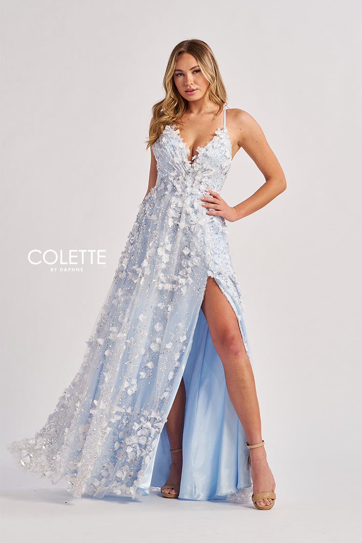 Prom Dresses A Line Long Formal Glitter Prom Dress Ice Blue