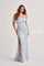 Prom Dresses Long Formal Beaded Floral Applique Prom Dress Ice Blue