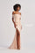 Prom Dresses Long Formal Beaded Floral Applique Prom Dress Peachy Pink