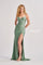 Prom Dresses Long Fitted Slit Formal Mermaid Prom Dress Sage