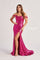 Prom Dresses Metallic Long Formal Mermaid Prom Dress Fuchsia