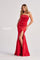Prom Dresses Mermaid Formal Slit Long Prom Dress Scarlet