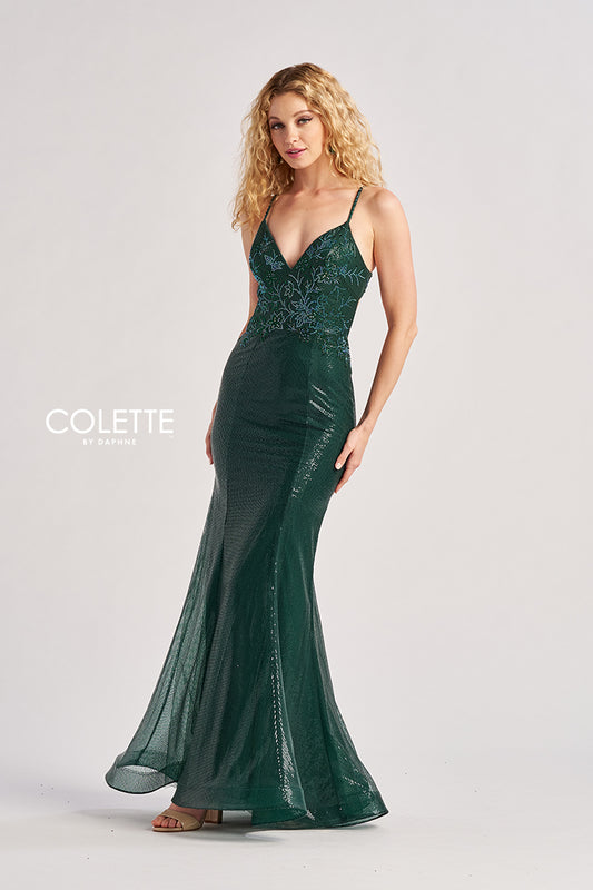 Prom Dresses Metallic Long Mermaid Sequin Prom Dress Spruce