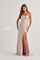 Prom Dresses Mermaid Long Formal Metallic Lace Prom Dress Blush