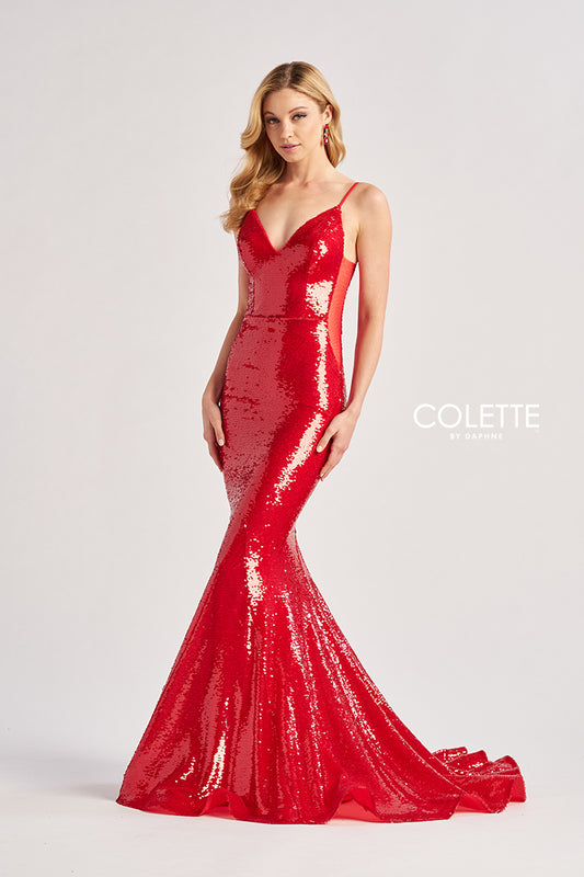 Prom Dresses Formal Long Mermaid Sequin Prom Dress Scarlet