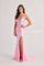 Prom Dresses Long Mermaid Fit Formal Beaded Prom dress  Pink
