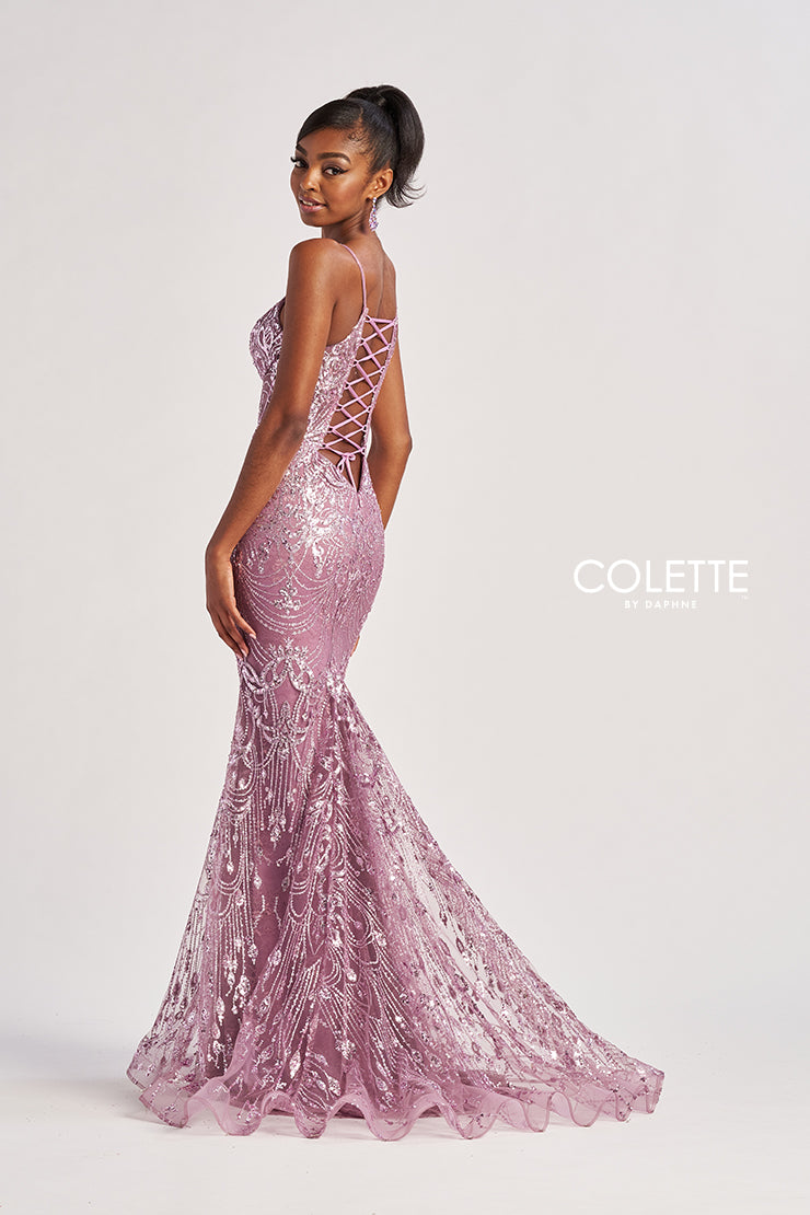 Colette by Daphne CL8630 Formal Long Mermaid Glitter Corset Prom Dress