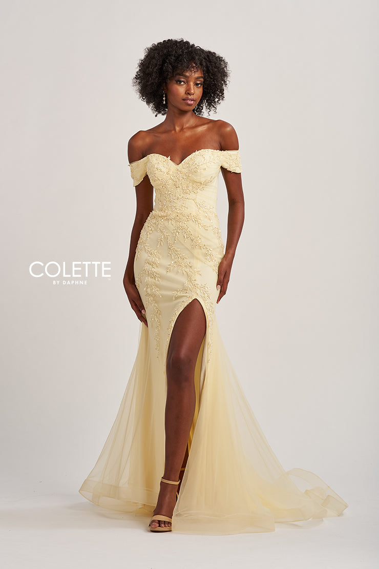 Colette by Daphne CL8645 Mermaid Long Formal Beaded Sequin Prom Dress