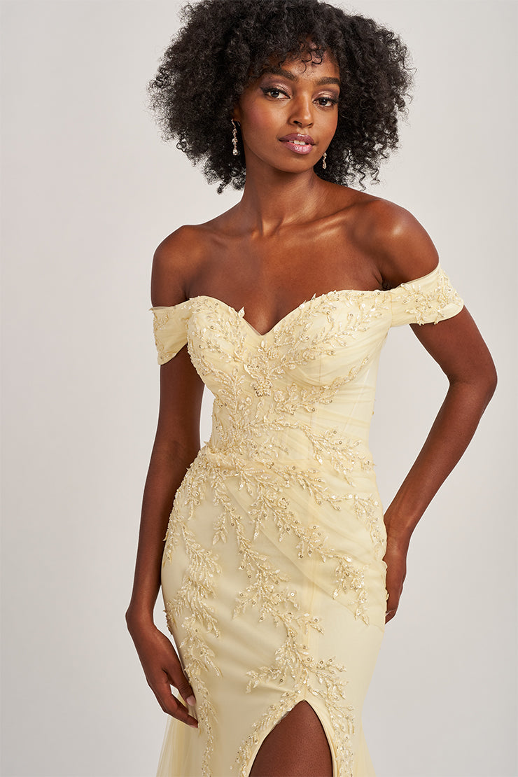 Colette by Daphne CL8645 Mermaid Long Formal Beaded Sequin Prom Dress