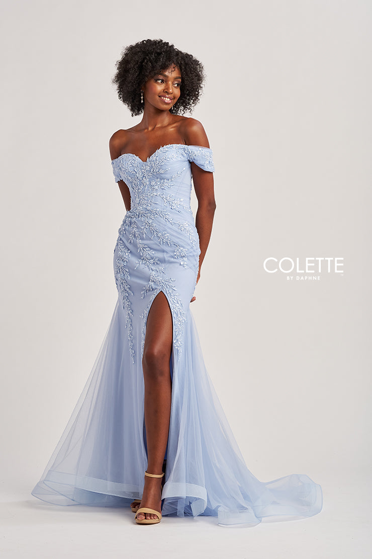 Prom Dresses Mermaid Long Formal Beaded Sequin Prom Dress Light Blue