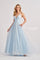 Prom Dresses A Line Long Formal Glitter Prom dress Ice Blue