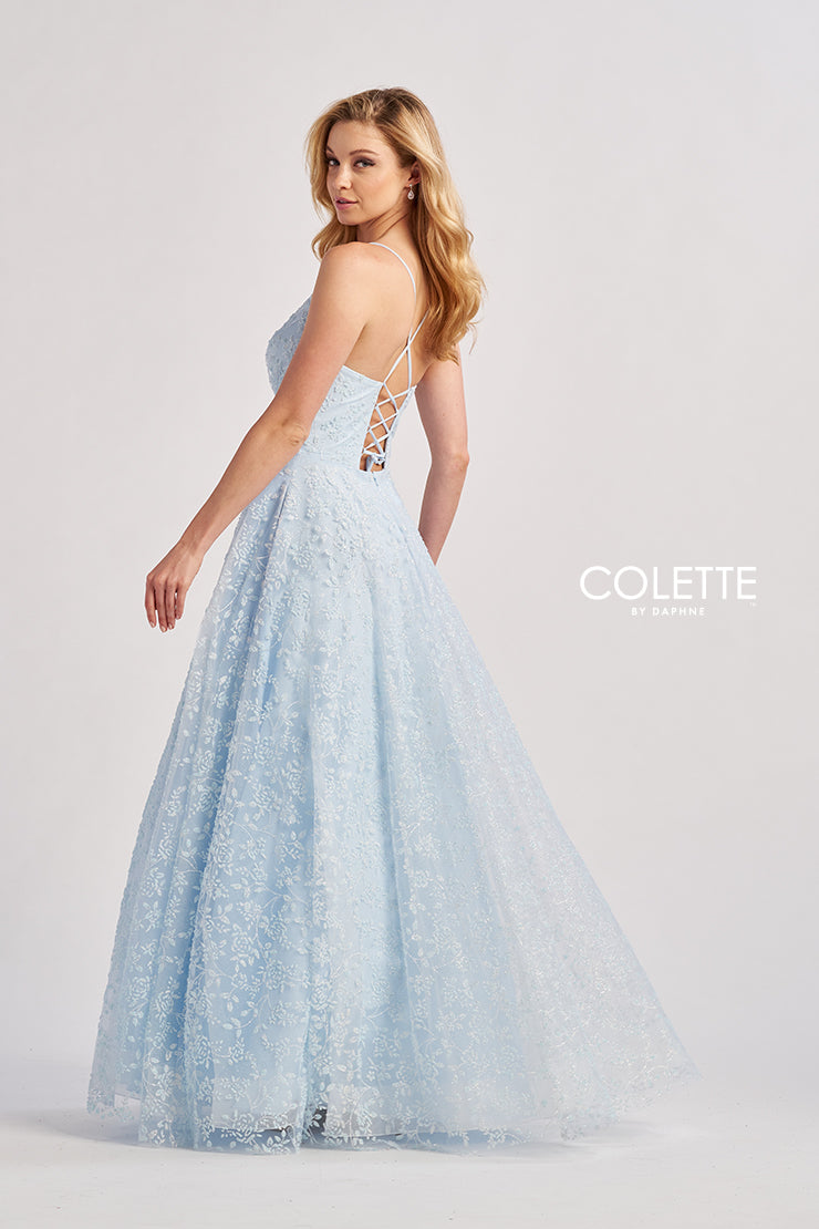 Prom Dresses A Line Long Formal Glitter Prom dress Ice Blue