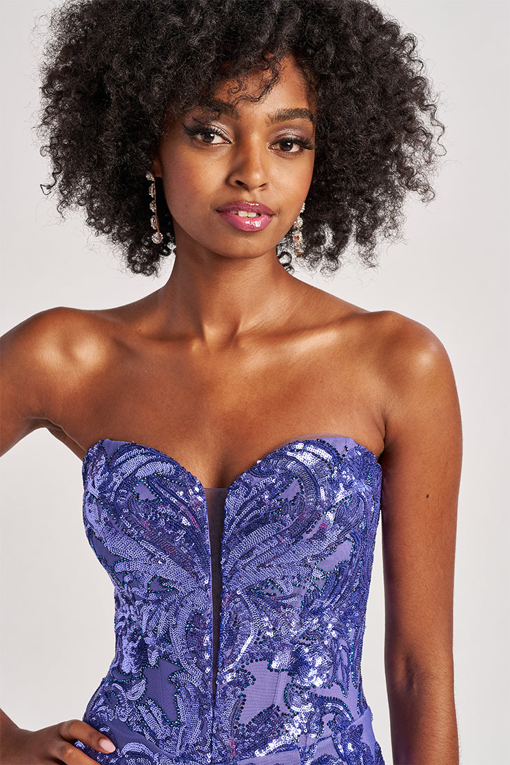 Prom Dresses Long Sequin Mermaid Formal Prom Dress Periwinkle