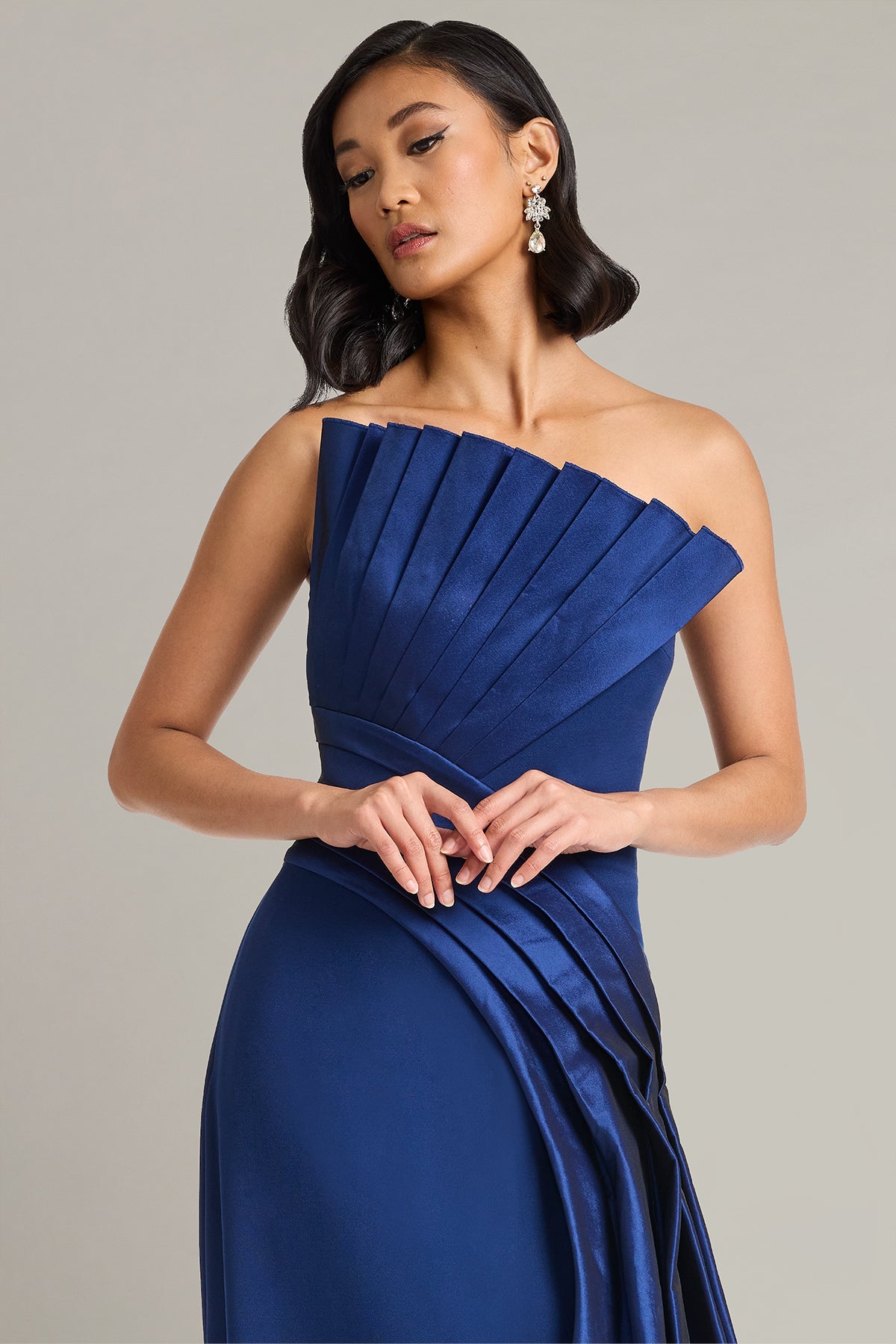 Strapless Straight Neck Floor-Length Satin Formal Mermaid Tadashi Shoji CY26143L