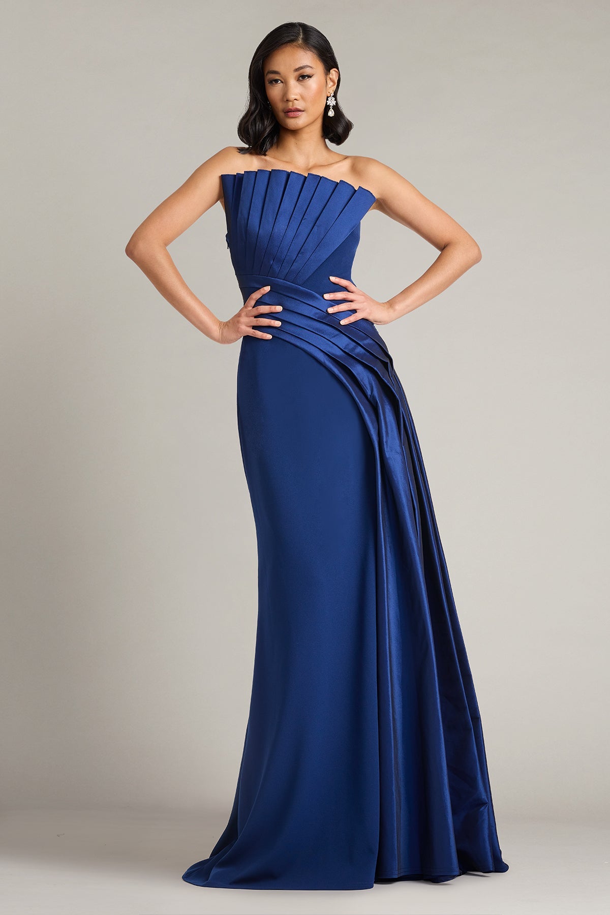 Strapless Straight Neck Floor-Length Satin Formal Mermaid Tadashi Shoji CY26143L