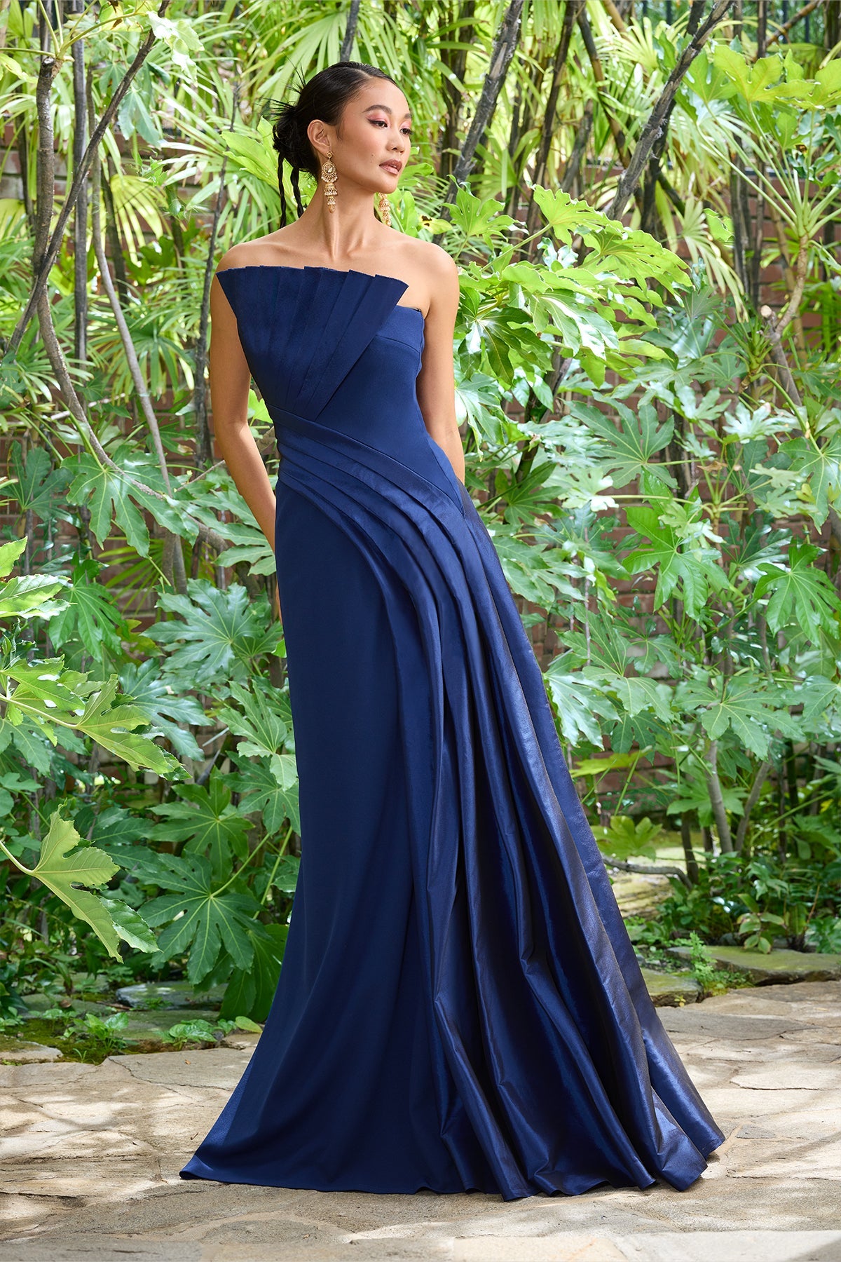Strapless Straight Neck Floor-Length Satin Formal Mermaid Tadashi Shoji CY26143L