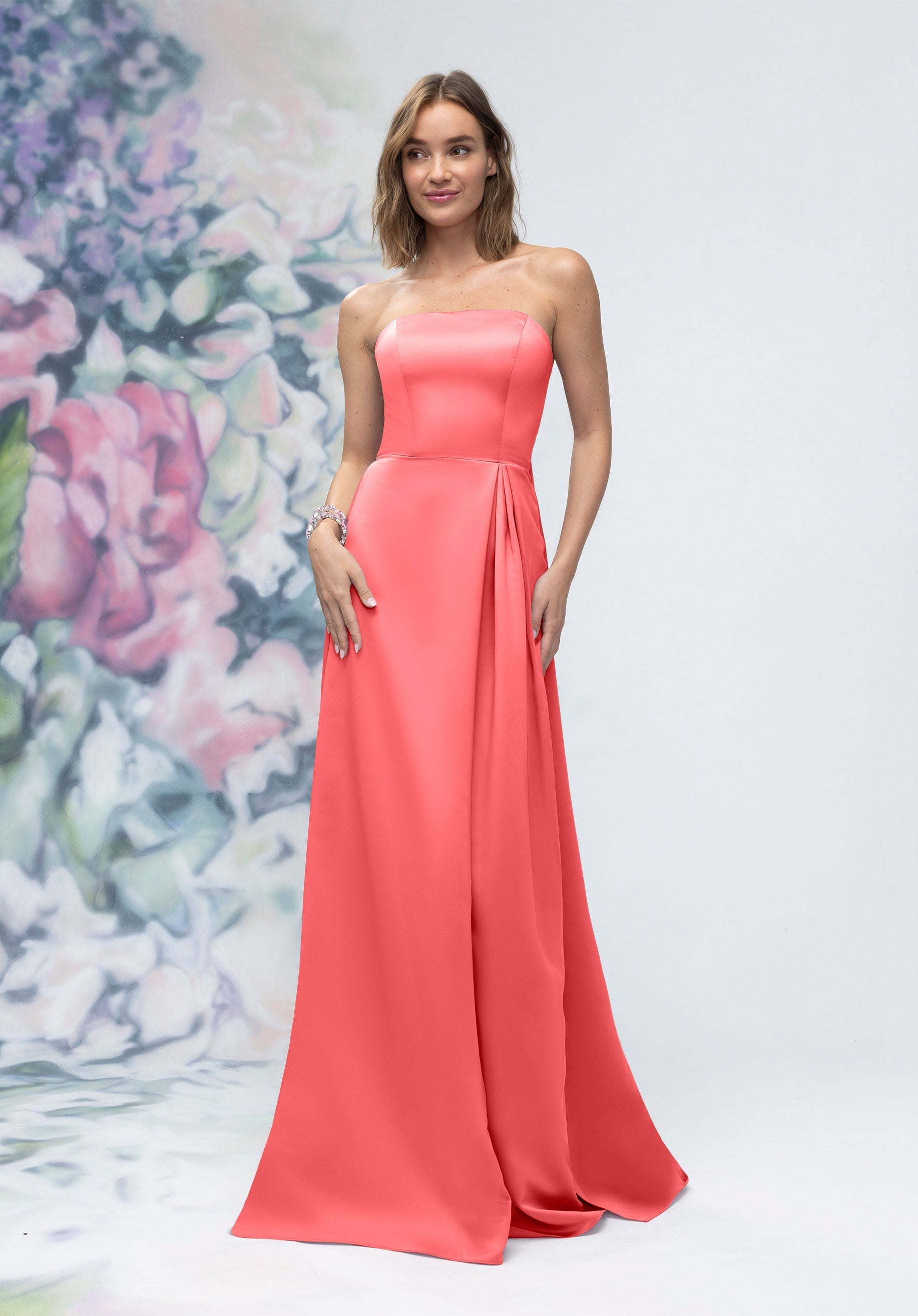 Formal Dresses Evening Long Formal Dress Cantaloupe-Satin-3030014-Pleated