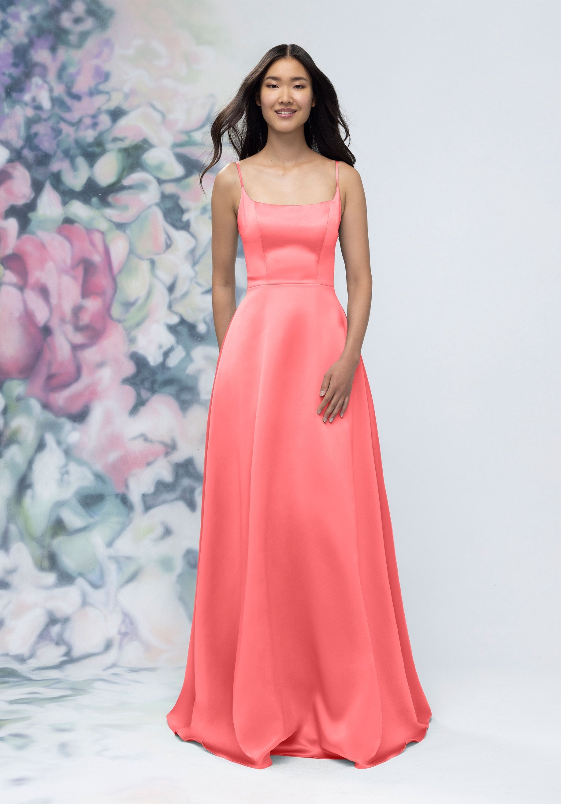 Formal Dresses Long A Line Formal Dress Cantaloupe-Satin-3030017-A Line