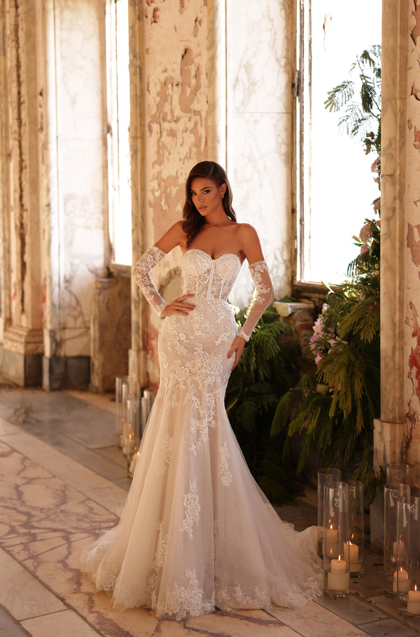 Amarra 44024 Long Bridal Gown Fitted Lace Wedding Dress
