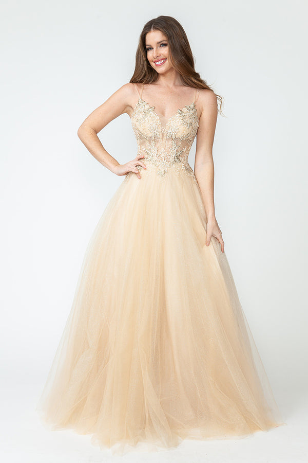 Sequin Long Beaded Formal Prom Dress Lenovia 8182