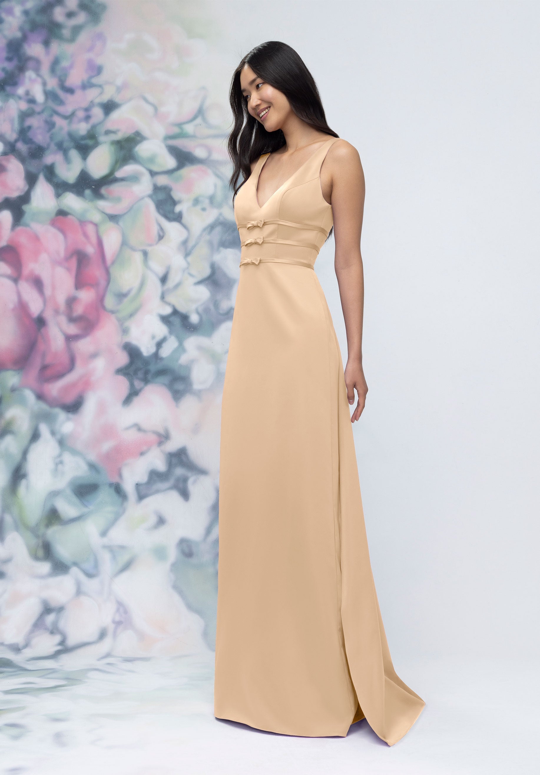 Formal Dresses Long Slit Formal Dress Champagne-Satin-3030013-Train