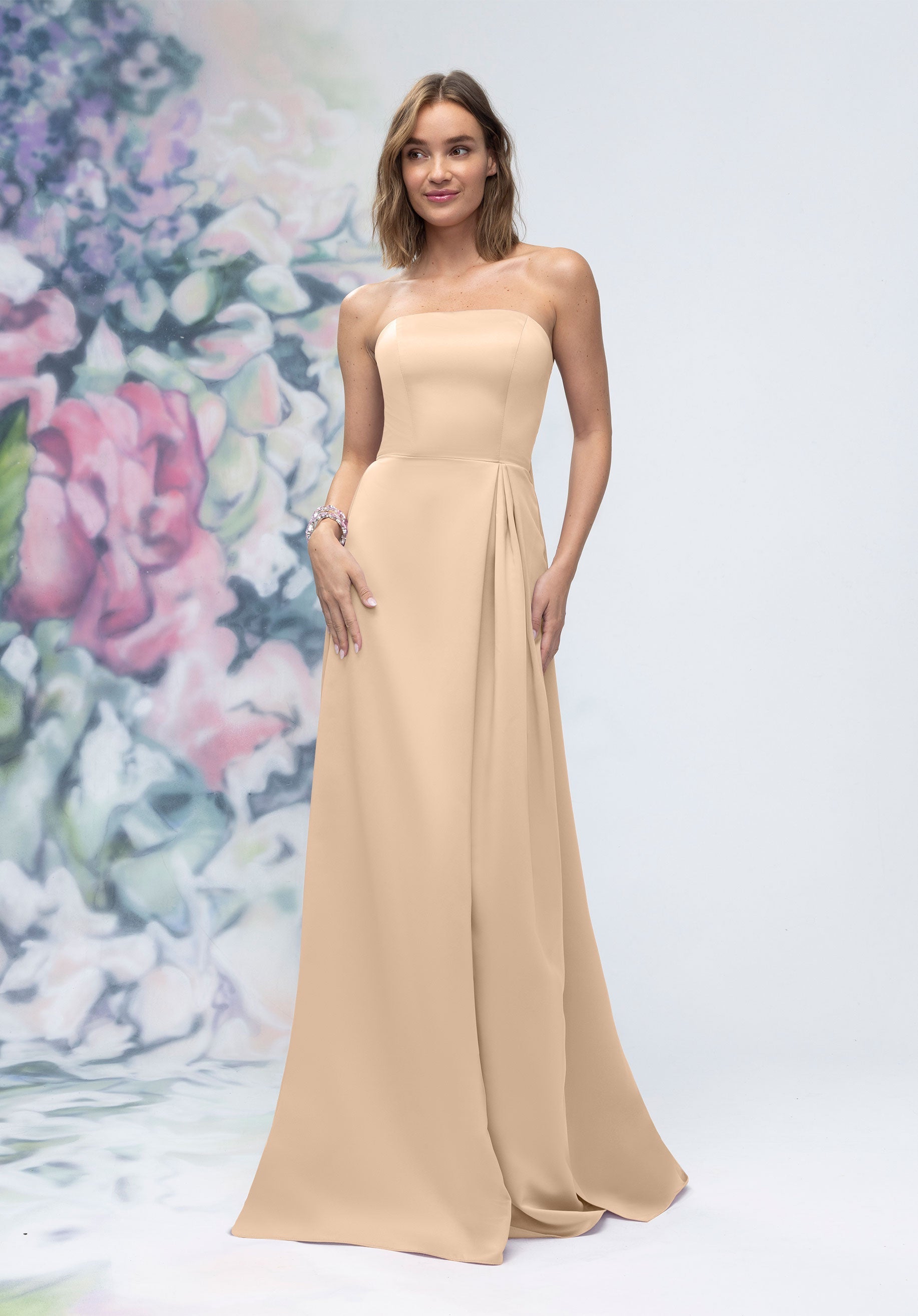 Formal Dresses Evening Long Formal Dress Champagne-Satin-3030014-Pleated