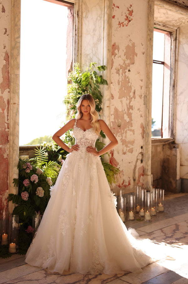 Amarra 44014 Long Bridal Gown A Line Lace Wedding Dress