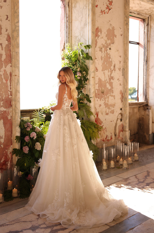 Wedding Dresses Long Bridal Gown A Line Lace Wedding Dress Ivory/Ivory